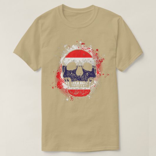 Thai Flag Skull T-shirt (Design voorkant)