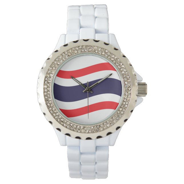 Thai Flag Wave Horloge (Voorkant)