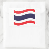 Thai Flag Wave Rechthoekige Sticker (Tas)