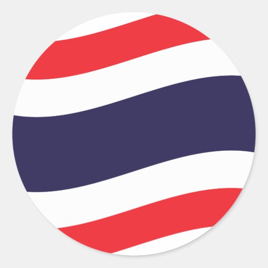 Thai Flag Wave Ronde Sticker (Voorkant)