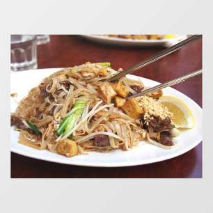Thai Food Noodle Fried Noodles Meal Restaurant Raamsticker