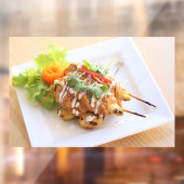 Thai Food Satay Chicken Skewer Thai Restaurant Raamsticker (Vel 2)
