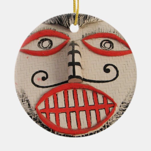 Thai Ghost Face, Phi Ta Khon Mask Festival, Loei Keramisch Ornament (Voorkant)