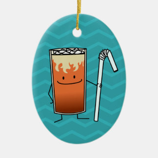 Thai Iced Tea & Bendy Straw Happy Drink Thailand Keramisch Ornament