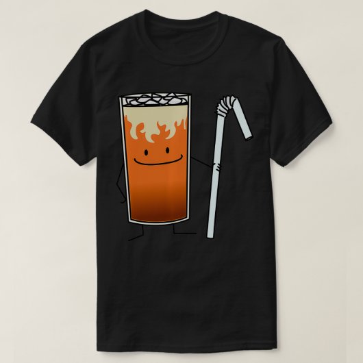 Thai Iced Tea Bendy Straw Happy Drink Thailand T-shirt (Design voorkant)