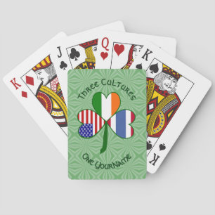 Thai Irish American Flags Shamrock Personalized Pokerkaarten
