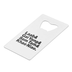 Thai Isaan Street Food Kredietkaart Flessenopener