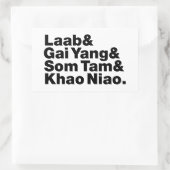 Thai Isaan Street Food Rechthoekige Sticker (Tas)