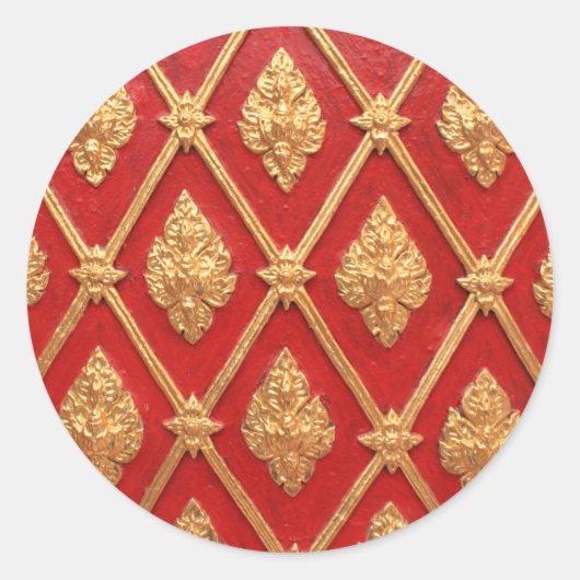 Thai kunstpatroon ronde sticker (Voorkant)