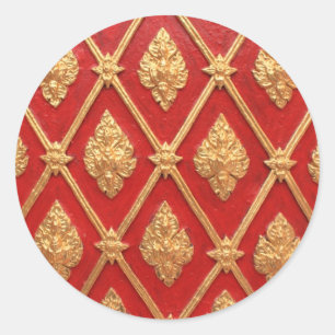Thai kunstpatroon ronde sticker