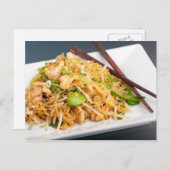 Thai Lo Mein Noodle Stir Fry Briefkaart (Voorkant / Achterkant)