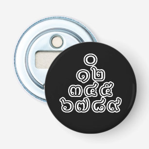 Thai Nummers piramid ♦ Thai Taalscript ♦ Button Flesopener
