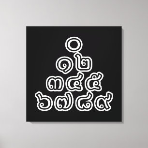 Thai Nummers piramid ♦ Thai Taalscript ♦ Canvas Afdruk