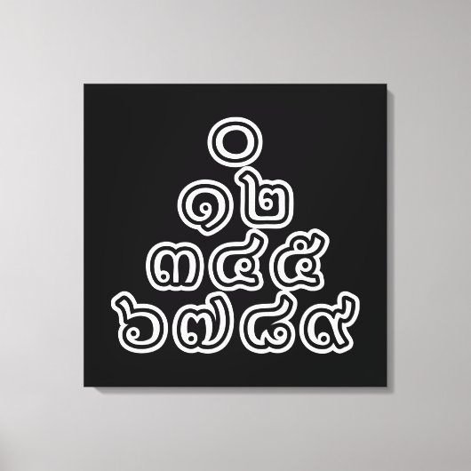 Thai Nummers piramid ♦ Thai Taalscript ♦ Canvas Afdruk (Voorkant)