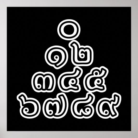 Thai Nummers piramid ♦ Thai Taalscript ♦ Poster (Voorkant)