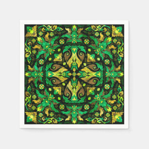 Thai Ornament - Gold en Green Servet