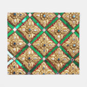 Thai pattern inside wall of Thai templethailand a Fleece Deken (Voorkant (Horizontaal))