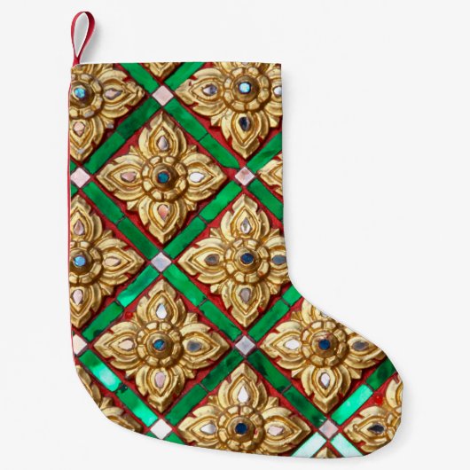 Thai pattern inside wall of Thai templethailand, a Kleine Kerstsok (Voorkant)