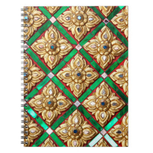 Thai pattern inside wall of Thai templethailand a Notitieboek