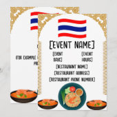 Thai Restaurant-evenementen en -introducties Kaart (Voorkant / Achterkant)