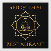 Thai Restaurant Golden Buddha Front Wind aanpassen Raamsticker (Vel)