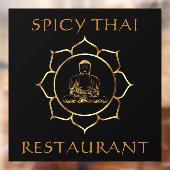 Thai Restaurant Golden Buddha Front Wind aanpassen Raamsticker (Vel 2)