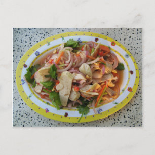 Thai Spicy Sausage Salad ... Asian Street Food Briefkaart