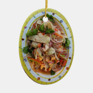 Thai Spicy Sausage Salad ... Asian Street Food Keramisch Ornament