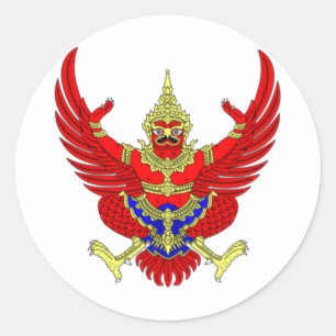THAI THAILAND COAT OF ARMS EMBLEM FLAG RONDE STICKER