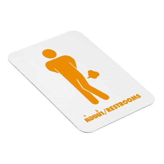 THAI-VOEDSEL KAN SPIEK ⚠ Funny Sign : Restrooms ⚠ Magneet (Rechterzijde)