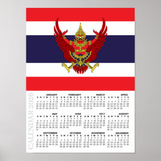 Thailand 2026 Calendar, Large, Thai Flag Poster