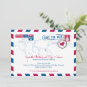 Thailand Airmail Wedding Save the Date (Staand voorkant)