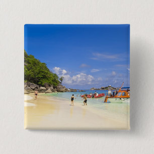 Thailand, Andamanzee. Passagiers aan land bij Vierkante Button 5,1 Cm