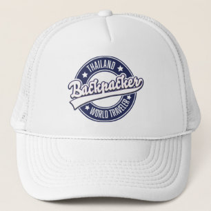 Thailand Backpacker World Traveler logo Trucker Pet