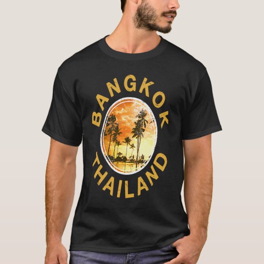 Thailand Bangkok Retro Sunset T-shirt (Voorkant)