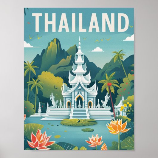 Thailand bekende reisplaats poster (Voorkant)