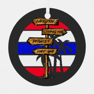 Thailand Bestemmingen - Bangkok Chiang Mai Phuket Metalen Ornament