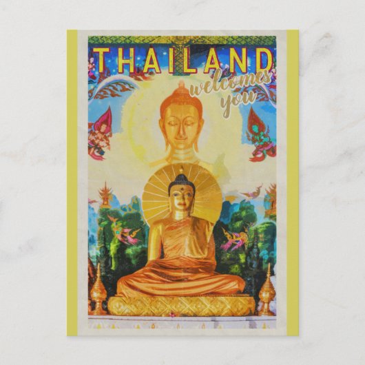  Thailand Boeddha Statusreis Briefkaart (Voorkant)