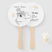 Thailand bruiloft bestemming handwaaier (Voorkant en achterkant)