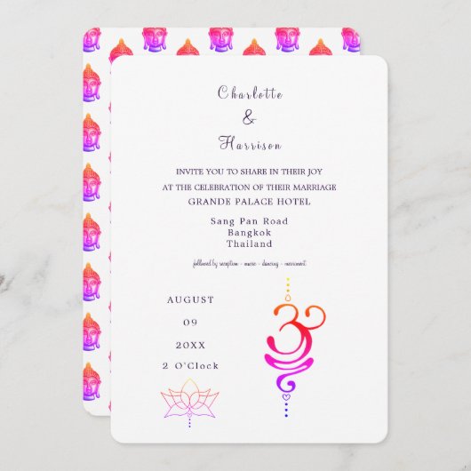 Thailand bruiloft bestemming kaart (Voorkant / Achterkant)