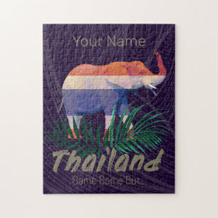 Thailand Elephant Flag Oerwoud verlaat Thai Souven Legpuzzel