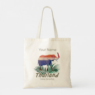 Thailand Elephant Flag Oerwoud verlaat Thai Souven Tote Bag