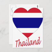 Thailand Flag Heart Briefkaart (Voorkant / Achterkant)
