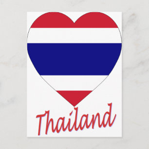Thailand Flag Heart Briefkaart