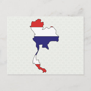 Thailand Flag Map - volledige grootte Briefkaart