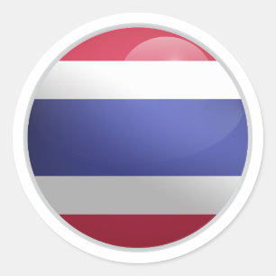 Thailand Glossy Circle Flag Ronde Sticker
