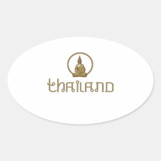 Thailand Gold Statue Ovale Sticker