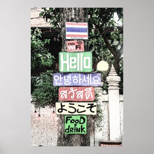 Thailand Hallo Signs Travel Poster (Voorkant)