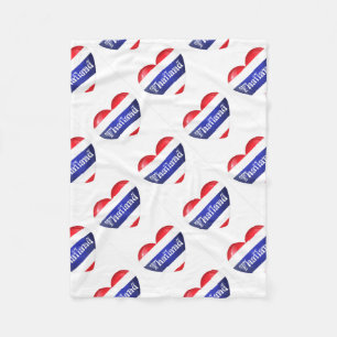 Thailand Heart Flag Fleece Deken