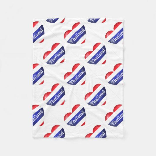 Thailand Heart Flag Fleece Deken (Voorkant)